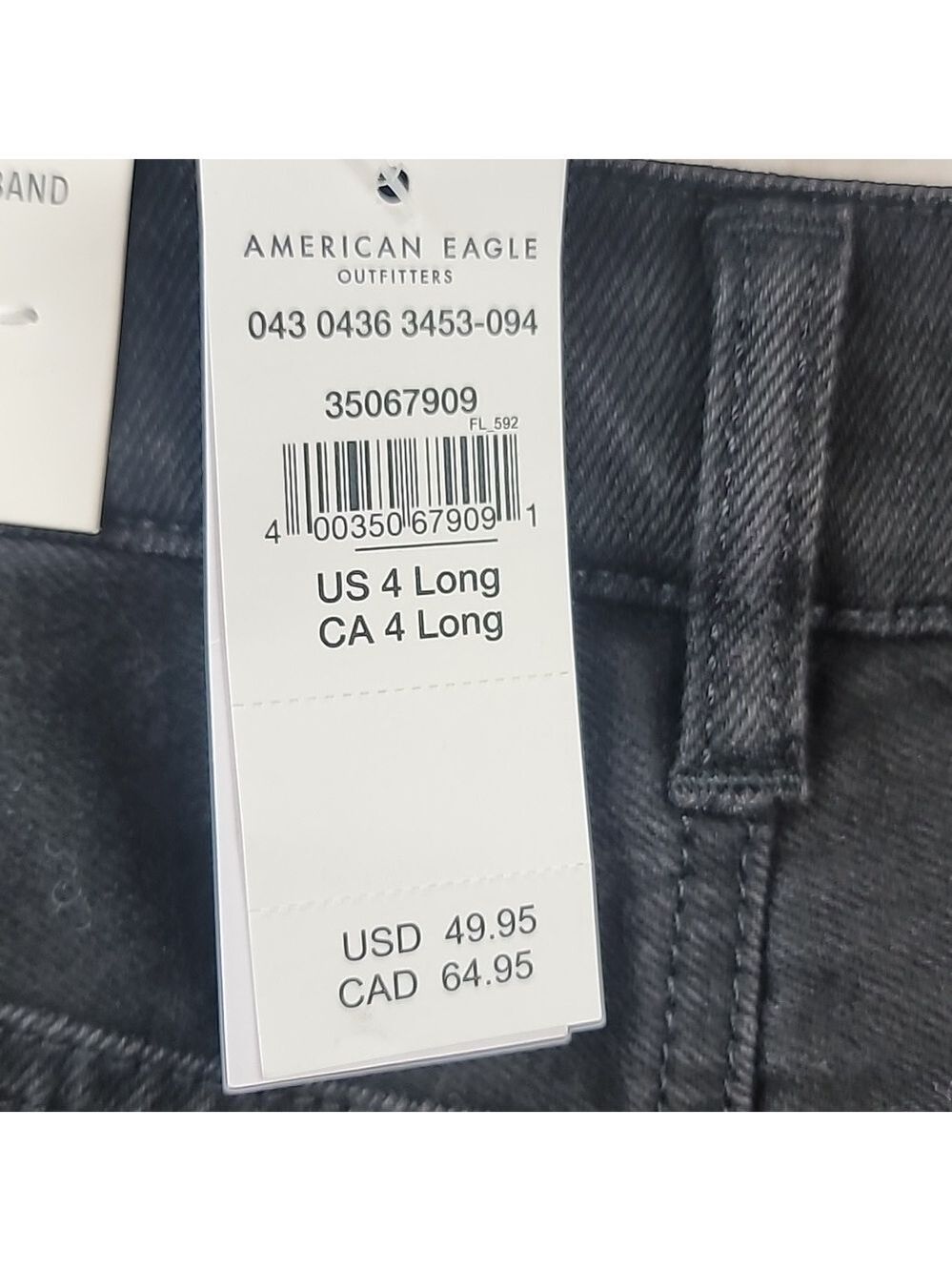 American eagle black mom jeans 4 long new nwt - Picture 6 of 7